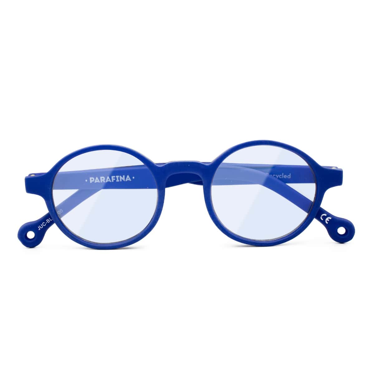 PC用メガネ PARAFINA JUCAR ブルーライトカット （ メガネ おしゃれ 軽量 フレーム 眼鏡 めがね ブラック ブルー ブルーライト 反射防止 PCメガネ 度なし ポリカーボネート ゴム 廃タイヤ ） 【BLUE】