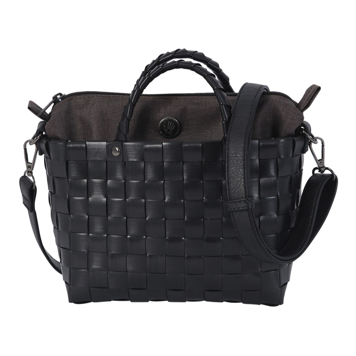 ショルダーバッグ Handed By DASH レディース フェアトレード （ バッグ ミニショルダー かばん 鞄 サコッシュ 軽量 リサイクル素材 ハンデッドバイ ハンドメイド ポシェット ポーチ カゴ かご 編み込み 斜め掛け コンパクト エコ ） 【BLACK】