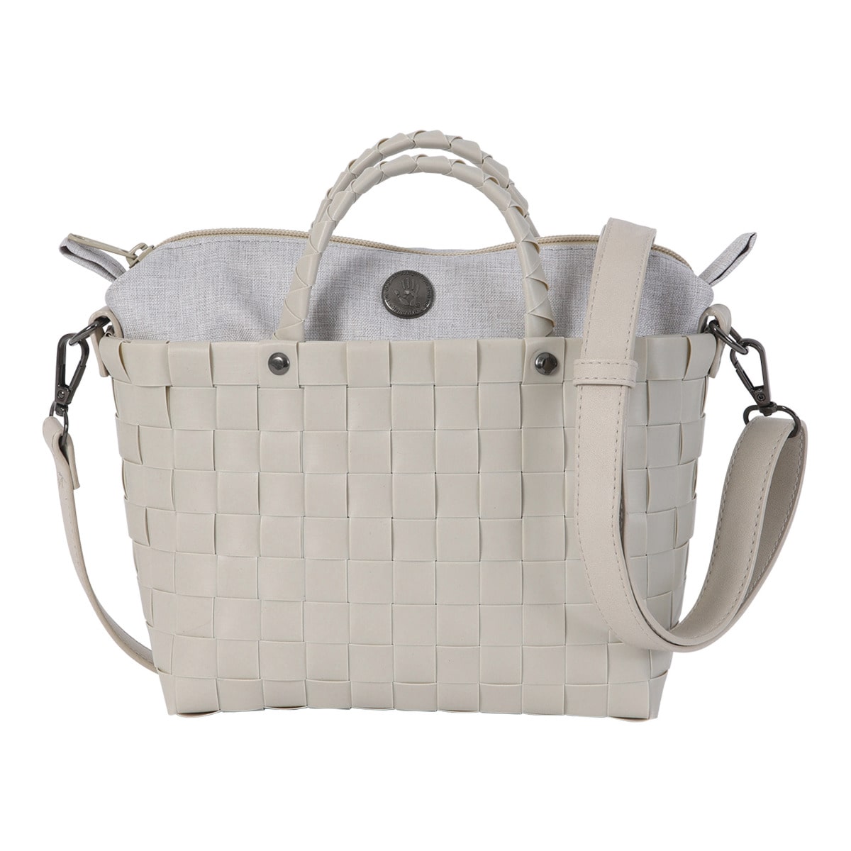 ショルダーバッグ Handed By DASH レディース フェアトレード （ バッグ ミニショルダー かばん 鞄 サコッシュ 軽量 リサイクル素材 ハンデッドバイ ハンドメイド ポシェット ポーチ カゴ かご 編み込み 斜め掛け コンパクト エコ ） 【palegrey】