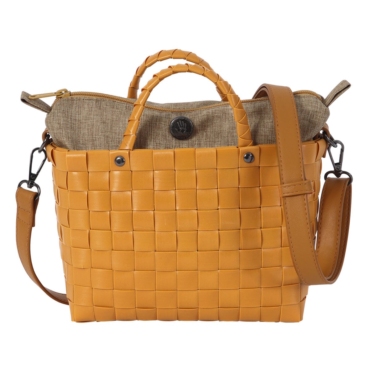 ショルダーバッグ Handed By DASH レディース フェアトレード （ バッグ ミニショルダー かばん 鞄 サコッシュ 軽量 リサイクル素材 ハンデッドバイ ハンドメイド ポシェット ポーチ カゴ かご 編み込み 斜め掛け コンパクト エコ ） 【sunsetyellow】