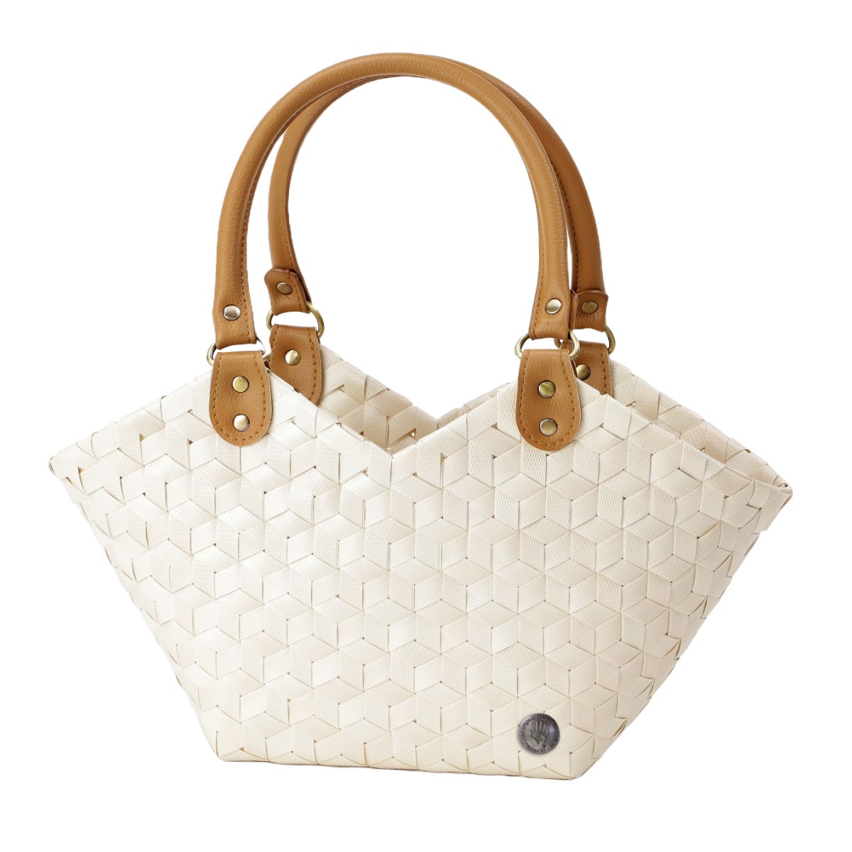 ハンドバッグ Handed By SWEETHEART SMALL 日本特別仕様 レディース （ バッグ カゴバッグ かばん バスケット ハンドメイド リサイクル素材 ハンデッドバイ 鞄 カゴ かご 編み込み マチあり エコ 日本限定 おしゃれ 軽量 ） 【champagne】