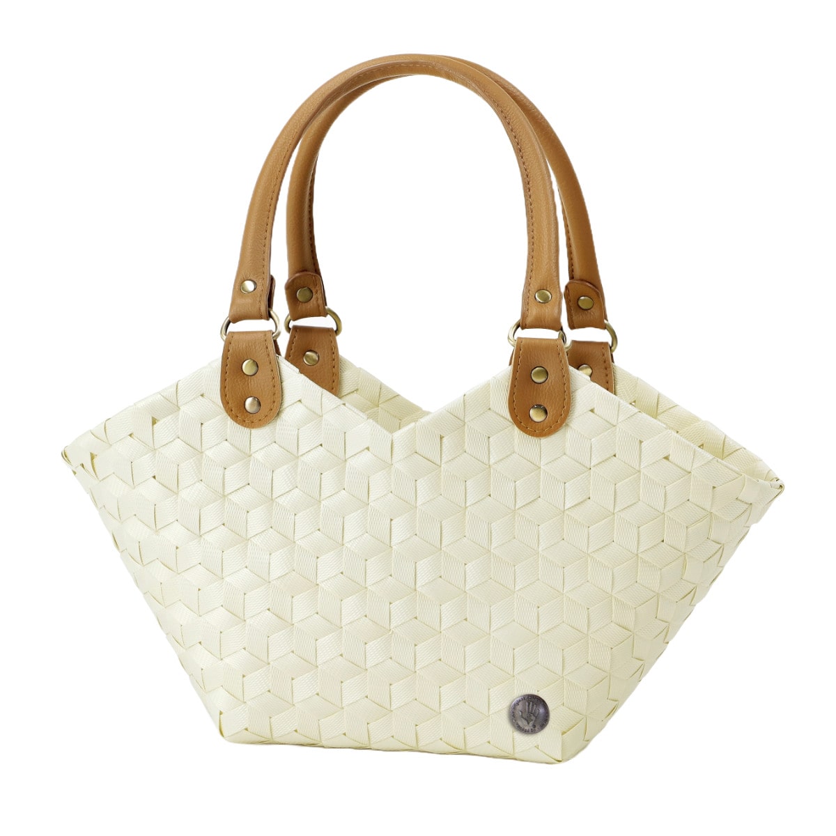 ハンドバッグ Handed By SWEETHEART SMALL 日本特別仕様 レディース （ バッグ カゴバッグ かばん バスケット ハンドメイド リサイクル素材 ハンデッドバイ 鞄 カゴ かご 編み込み マチあり エコ 日本限定 おしゃれ 軽量 ） 【ecruwhite】