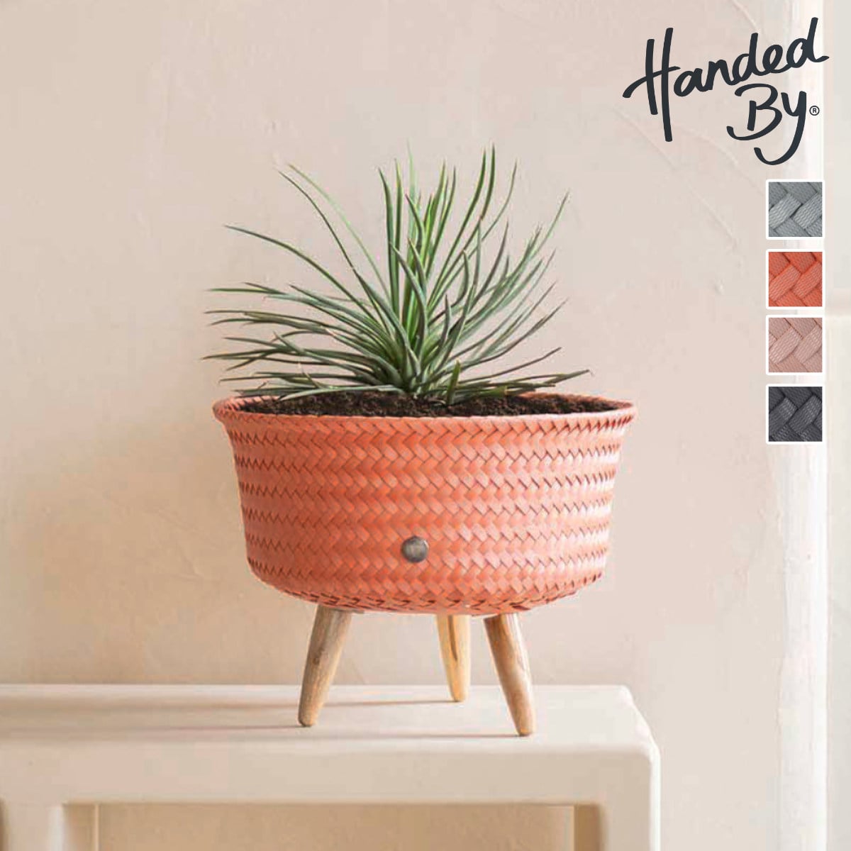 プランター カバー HandedBy UP LOW （ プランターカバー 鉢カバー かご バスケット 植木鉢カバー 植木鉢入れ 脚付き ハンデッドバイ ハンドメイド ポットカバー 花台 植物 花 観葉花台 小物入れ インテリア エコ ） 【copperblush】