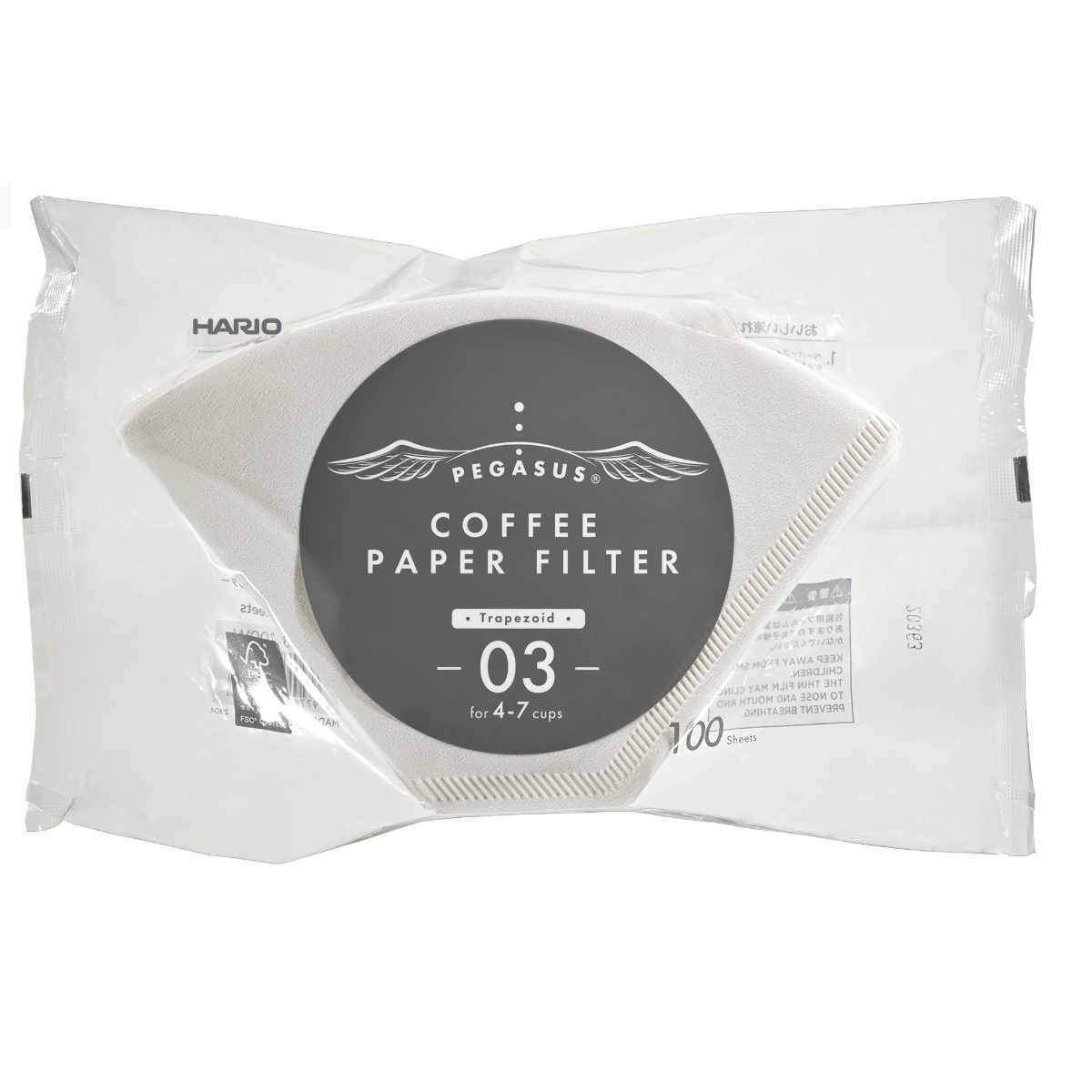 ハリオ コーヒーフィルター 4～7杯用 ペガサス 紙 （ HARIO ペーパーフィルター 珈琲フィルター 紙フィルター ろ紙 濾紙 ロシ コーヒー 珈琲 ドリップコーヒー ） 【ホワイト】