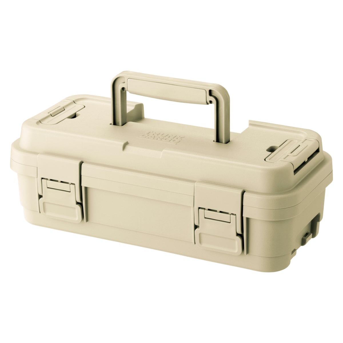収納ボックス TC スタックカーゴ S-4 幅36.5×奥行18.3×高さ12.8cm 収納ケース （ コンテナボックス 収納 蓋付き ケース ボックス 頑丈 丈夫 ハンドル付き アウトドア キャンプ DIY 工具箱 屋外 ツールボックス スタッキング ） 【ベージュ】