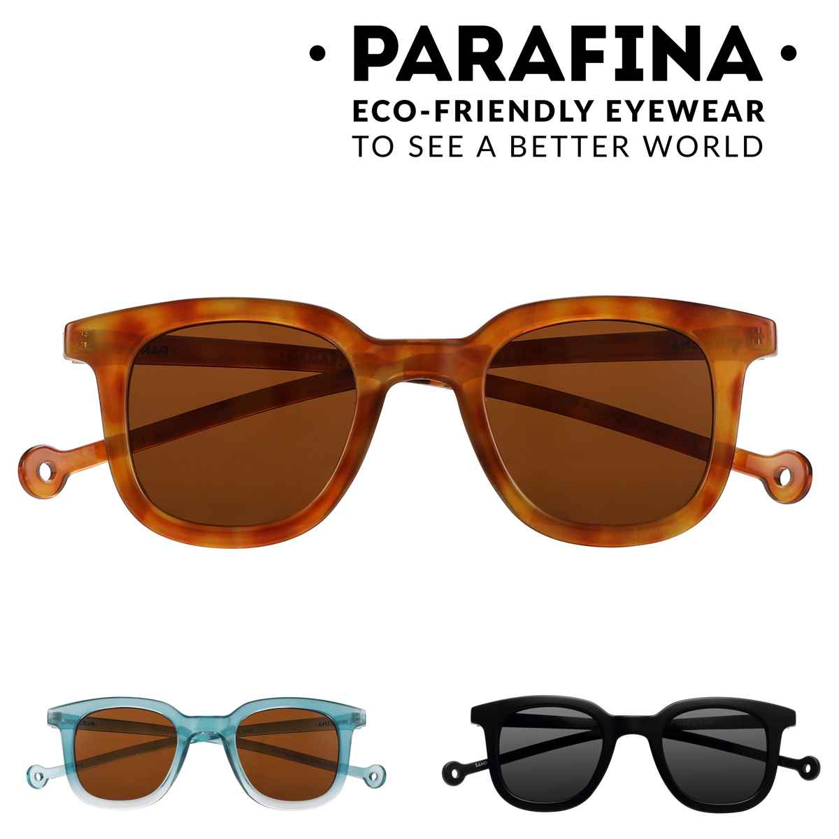 サングラス PARAFINA CAUCE リサイクル素材 （ カラーレンズ メガネ 軽量 フレーム 眼鏡 めがね ファッショングラス UVカット 男女兼用 紫外線カット 度なし 偏光レンズ 伊達メガネ ポリカーボネート アイウェア ） 【BLACKMATTE】