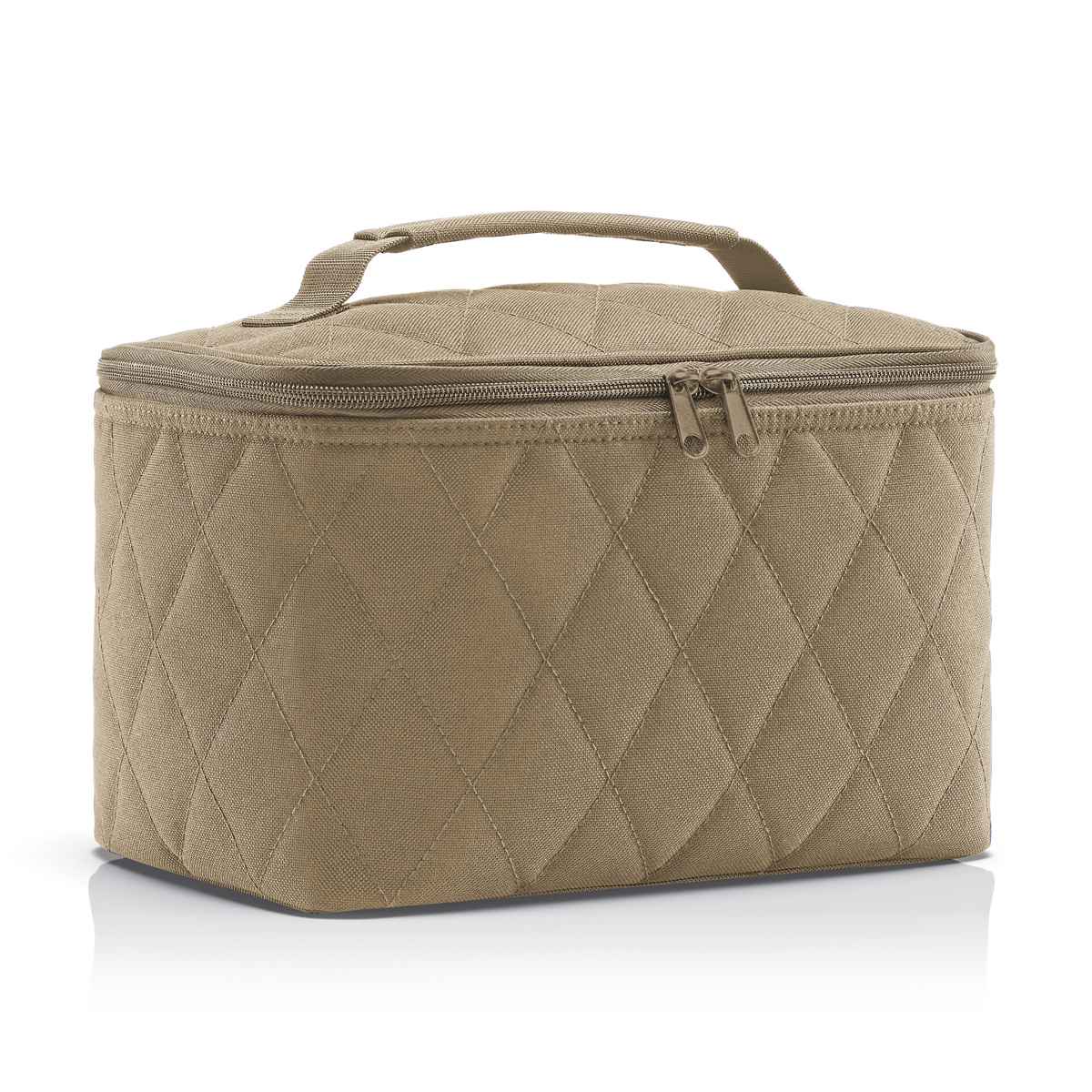 化粧ポーチ ライゼンタール COSMETIC CASE RHOMBUSシリーズ （ reisenthel ポーチ メイクポーチ コスメポーチ バニティ 収納 持ち運び 大容量 仕切り 持ち手付き メイク道具 ファスナー ポケット キルト おしゃれ ） 【olive】