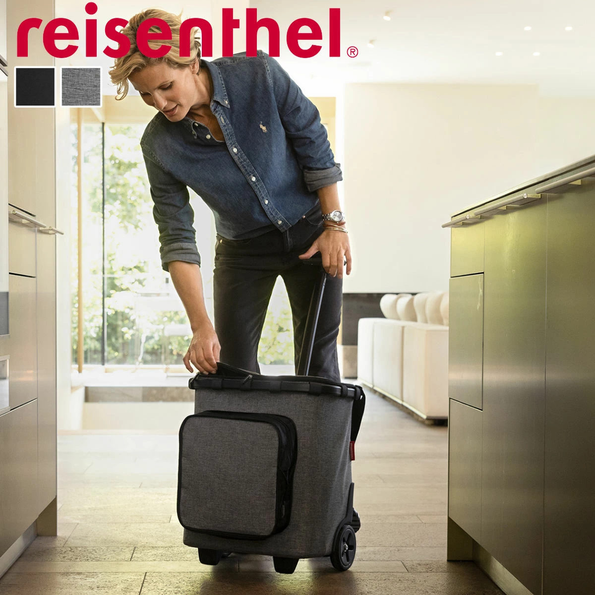 ショッピングカート reisenthel ライゼンタール CARRYCRUISER PLUS FRAME （ カート キャリーカート 保冷 保温 買い物 軽量 フタ付き 買い物カート 頑丈 大容量 キャスター 2輪 おしゃれ ） 【BLACK】