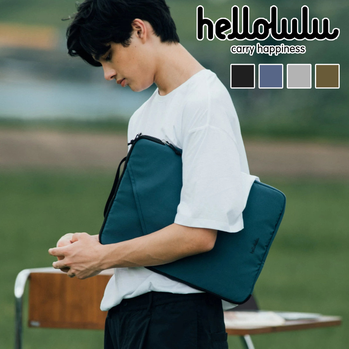 hellolulu EILIF 3WAY スリーブケース 16インチ （ ケース ショルダーバッグ PCバッグ 肩掛け かばん 鞄 ノートパソコン 軽い ハロルル 斜め掛け 持ち運び A4 書類 メンズ おしゃれ スタイリッシュ ） 【Avocado】