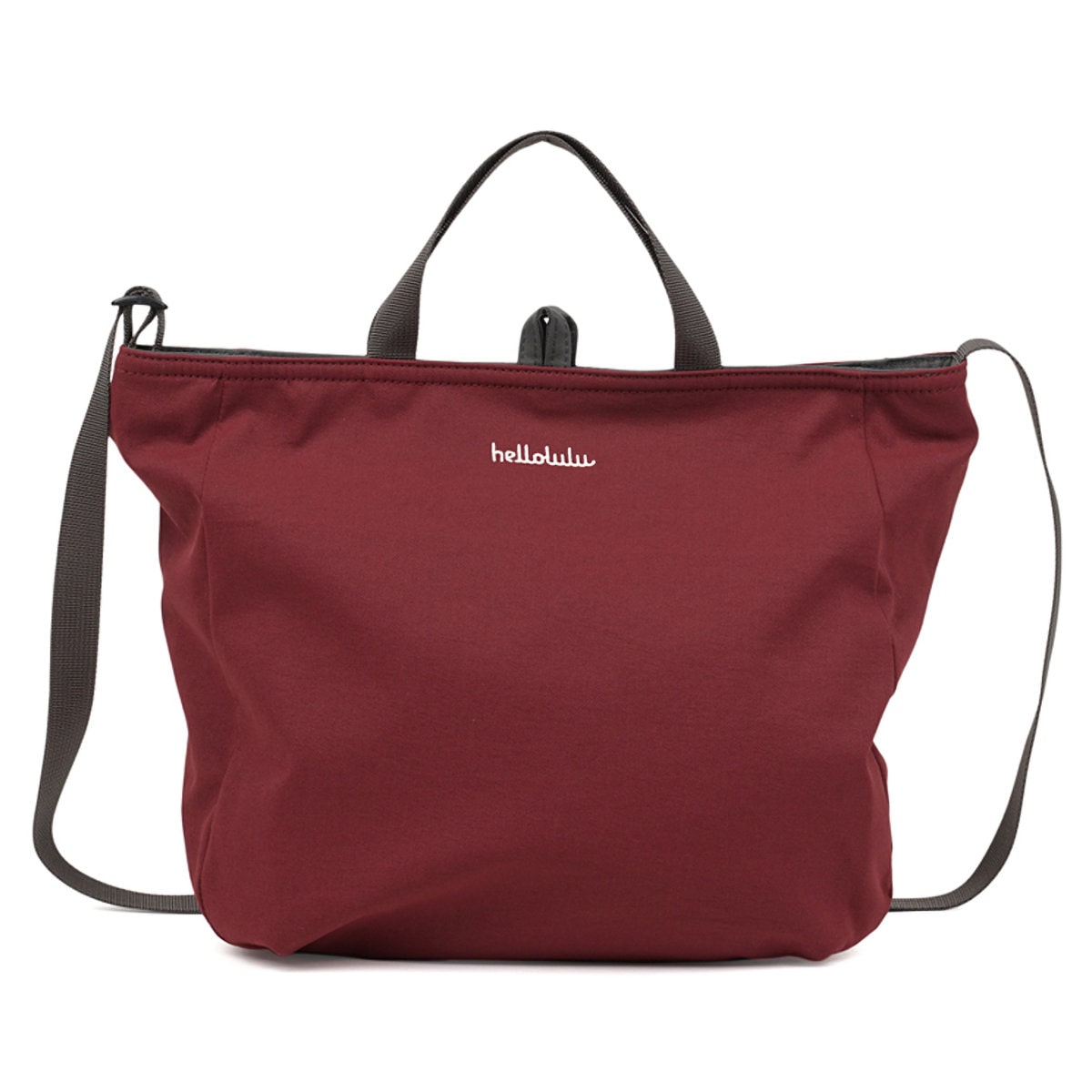 ショルダーバッグ Hellolulu JOLIE ECOエディション ダブルサイド 2ウェイ （ かばん バッグ マザーズバッグ トートバッグ リバーシブル ハロルル レディース メンズ 軽い 撥水 通学 通勤 サイドポケット 肩掛け おしゃれ ） 【BerryWinexGlacierGray】