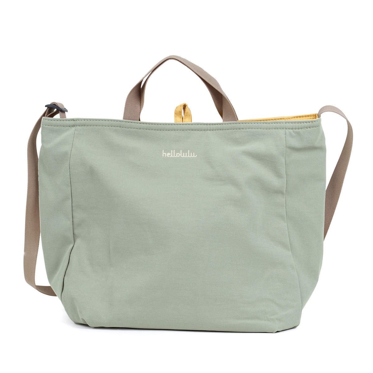 ショルダーバッグ Hellolulu JOLIE ECOエディション ダブルサイド 2ウェイ （ かばん バッグ マザーズバッグ トートバッグ リバーシブル ハロルル レディース メンズ 軽い 撥水 通学 通勤 サイドポケット 肩掛け おしゃれ ） 【PastelGreenxDaisyYellow】