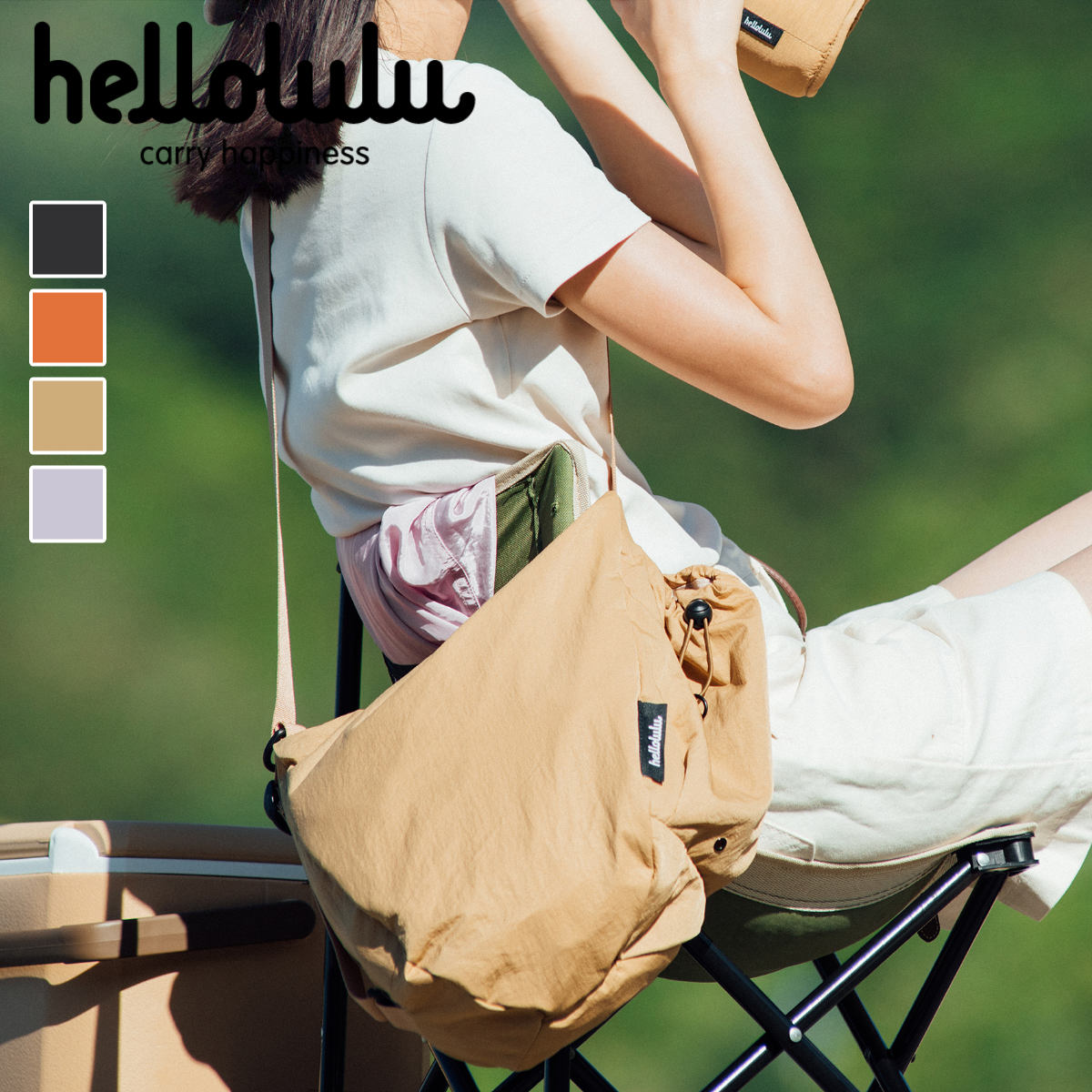 ショルダーバッグ hellolulu REA デイリー デュオショルダーバッグ Sサイズ （ レディース メンズ ショルダー かばん 鞄 クロスボディ 軽い ハロルル 斜め掛け ハンドバッグ ボトル収納 軽量 撥水 ファスナー ポケット おしゃれ ） 【BlackOnyx】