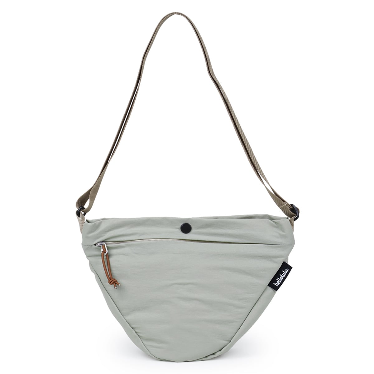 ショルダーバッグ Hellolulu ROOS トライ スリング （ バッグ レディース メンズ ショルダー かばん 鞄 クロスボディ 軽い ハロルル 斜め掛け ポシェット 三角形 ボトル収納 軽量 撥水 ボタン ポケット おしゃれ ） 【CreamyGreen】