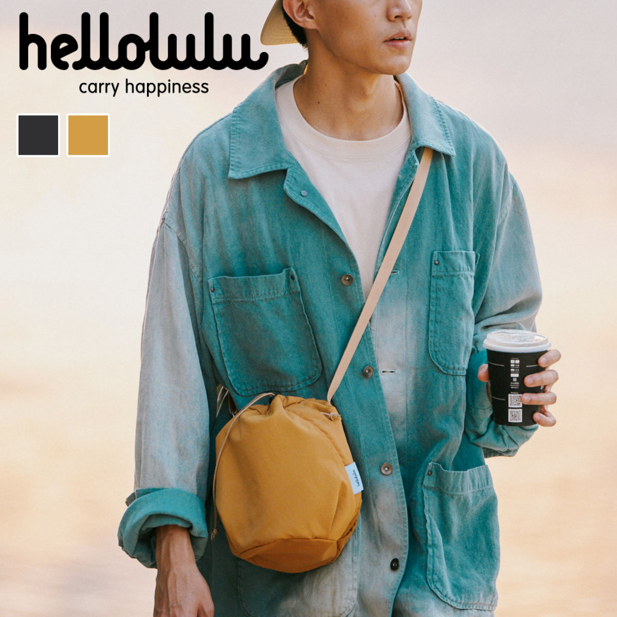 ショルダーバッグ hellolulu チコ CHICO （ バッグ レディース ショルダー かばん 鞄 クロスボディ スリングバッグ 軽い ハロルル 斜め掛け クロスバッグ ポシェット 軽量 巾着 3way 手持ち 撥水 内ポケット メンズ おしゃれ ） 【BLACK】