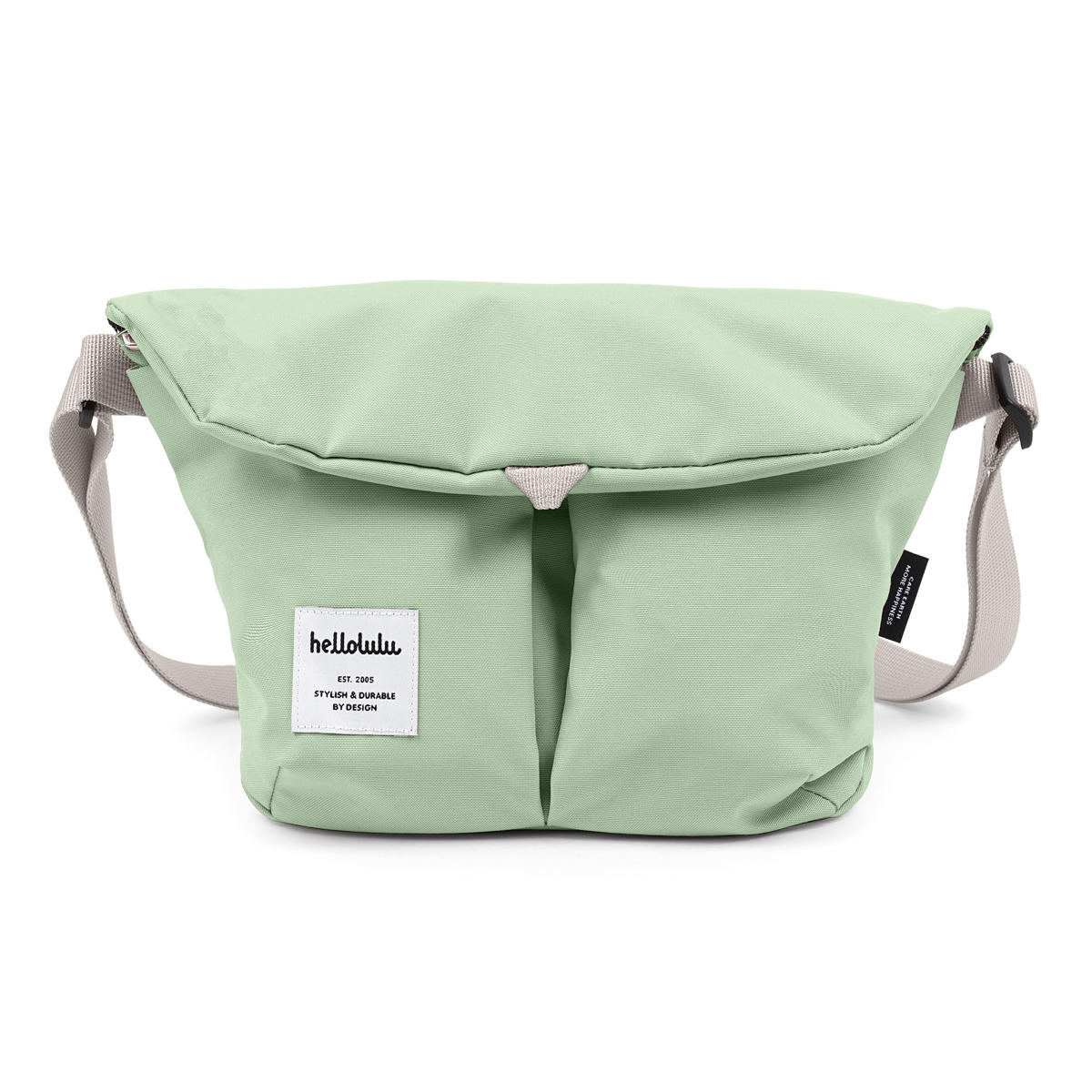 ショルダーバッグ hellolulu ミニ カセン MINI KASEN （ ハロルル バッグ レディース メンズ ミニショルダー かばん 鞄 クロスボディ 軽い 斜め掛け クロスバッグ ポシェット 小さめ 撥水 かぶせ ファスナー 内ポケット おしゃれ ） 【mintgreen】