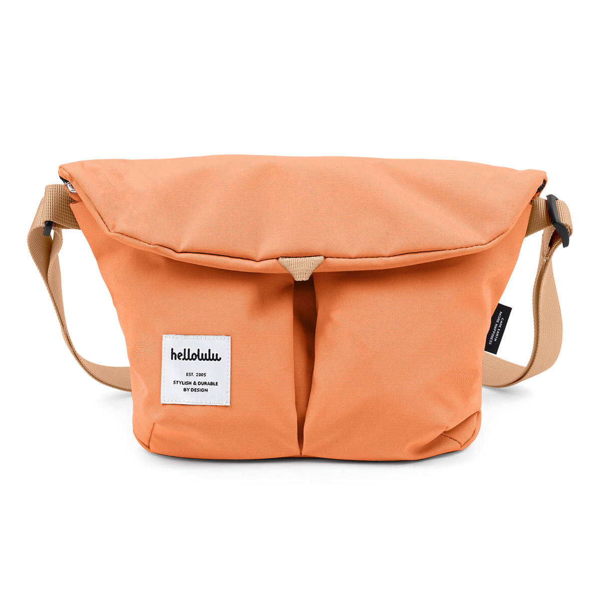 ショルダーバッグ hellolulu ミニ カセン MINI KASEN （ ハロルル バッグ レディース メンズ ミニショルダー かばん 鞄 クロスボディ 軽い 斜め掛け クロスバッグ ポシェット 小さめ 撥水 かぶせ ファスナー 内ポケット おしゃれ ） 【PaleOrange】