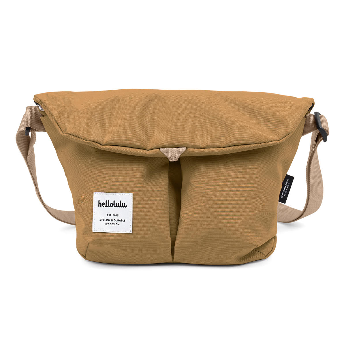 ショルダーバッグ hellolulu ミニ カセン MINI KASEN （ ハロルル バッグ レディース メンズ ミニショルダー かばん 鞄 クロスボディ 軽い 斜め掛け クロスバッグ ポシェット 小さめ 撥水 かぶせ ファスナー 内ポケット おしゃれ ） 【WoodBrown】