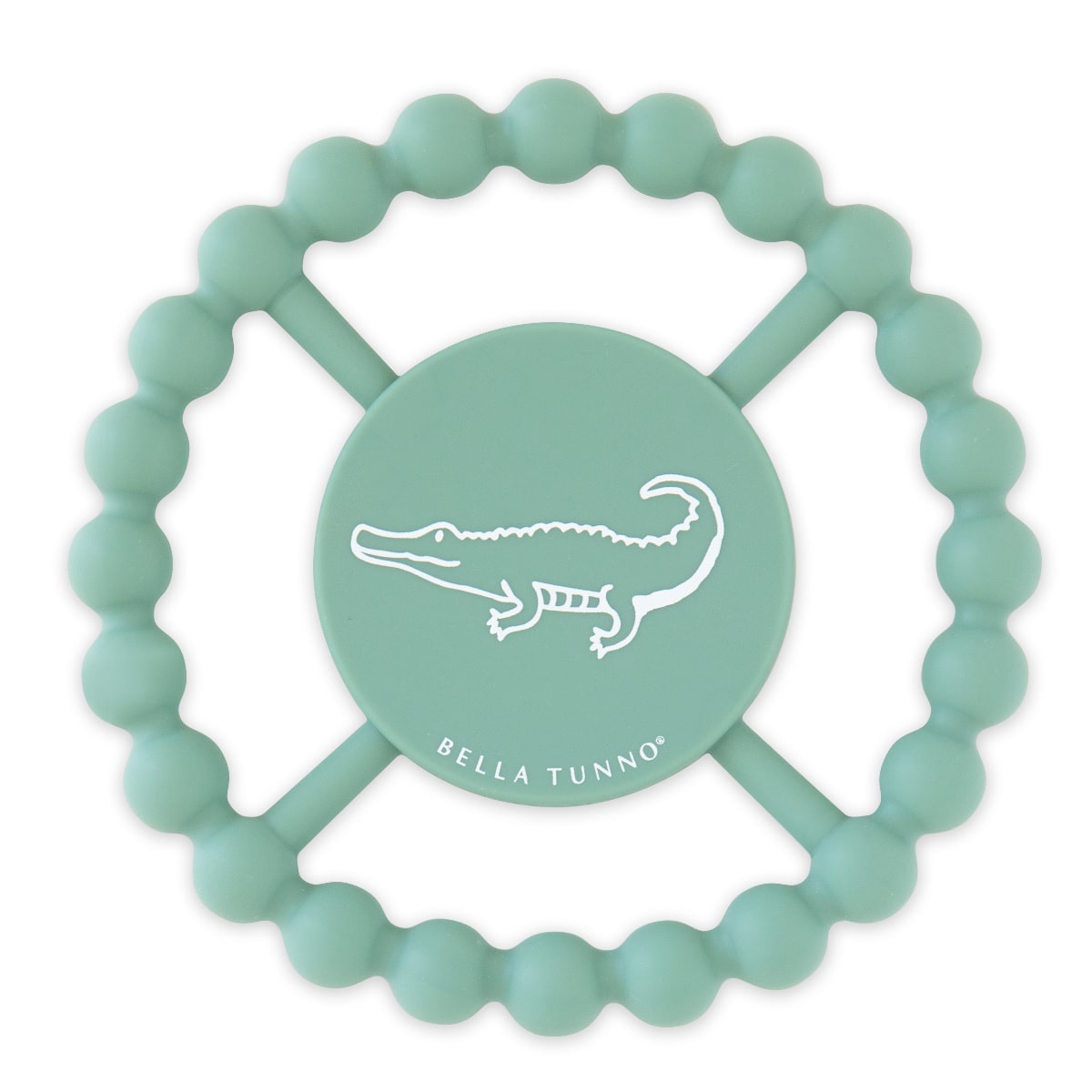 歯固め BellaTunno HappyTeether ベビートイ （ ベラトゥーノ ハッピーティーザー 歯がため はがため シリコン 赤ちゃん ベビー おもちゃ 握りやすい 食洗機対応 安心 安全 かわいい ギフト 出産祝い 耐冷仕様 冷やせる 丸 かみかみ ） 【Crocodile】