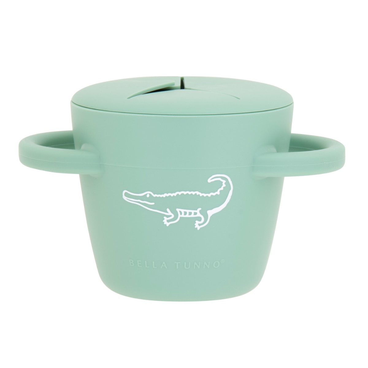 おやつ容器 BellaTunno Happy Snacker （ 容器 ケース ベビー おやつ入れ スナックカップ シリコン 取り出しやすい べビー 赤ちゃん 持ち運び 食洗機対応 ボーロ お菓子 コップ型 おしゃれ ギフト 出産祝い ベラトゥーノ ） 【Crocodile】