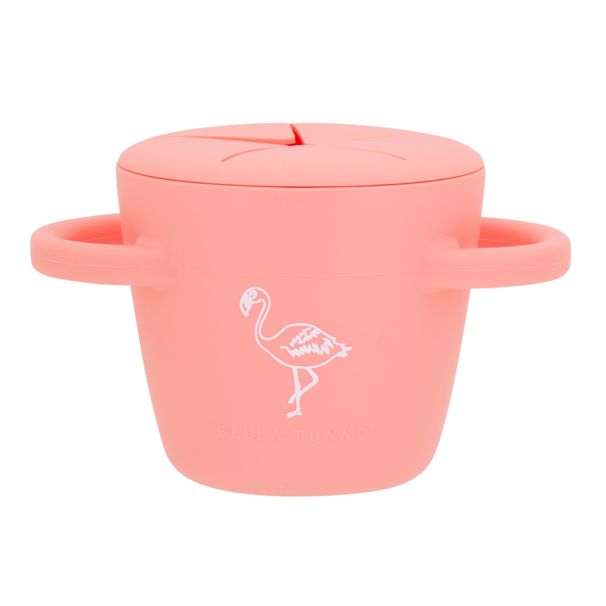 おやつ容器 BellaTunno Happy Snacker （ 容器 ケース ベビー おやつ入れ スナックカップ シリコン 取り出しやすい べビー 赤ちゃん 持ち運び 食洗機対応 ボーロ お菓子 コップ型 おしゃれ ギフト 出産祝い ベラトゥーノ ） 【Flamingo】