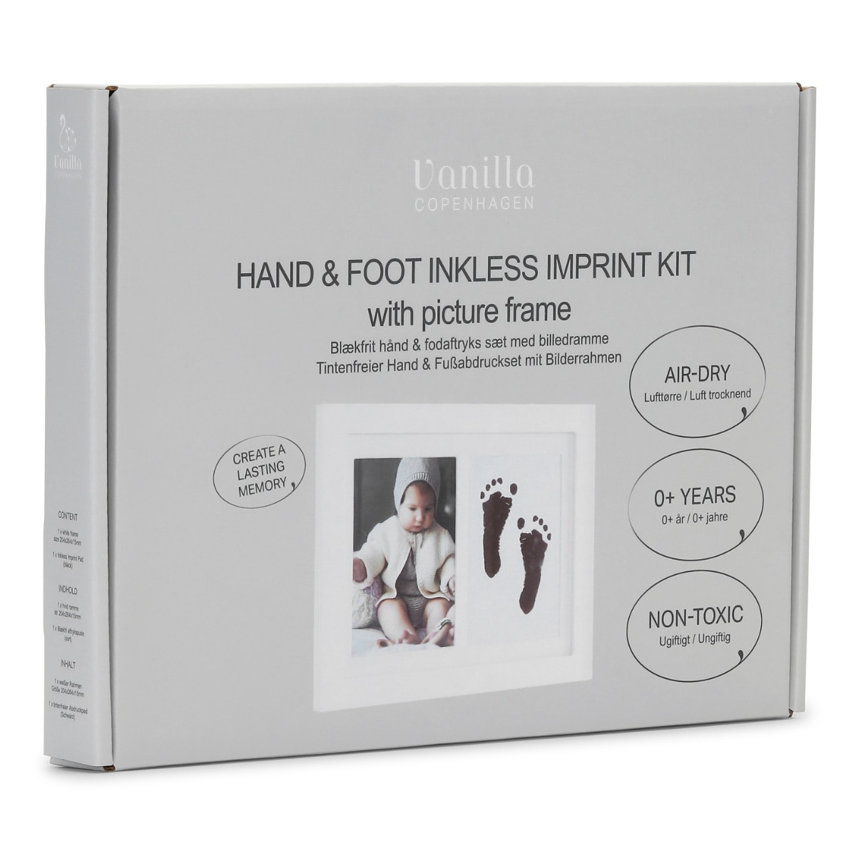 フォトフレーム Vanilla Copenhagen 手形 足形 インクキット （ フォト フレーム 写真立て 成長記録 フォトスタンド 赤ちゃん 写真フレーム 写真入れ 写真 飾る 手足 型 新生児 出産 インクレス 白 おしゃれ ）