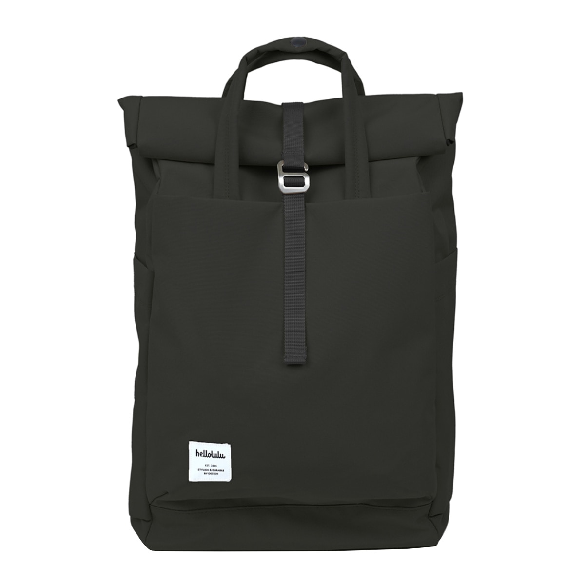 【人気色】 リュック hellolulu マコ MACO 16L （ ハロルル リュックサック ビジネスリュック レディース メンズ バッグ かばん 鞄 バックパック 軽い 撥水 通学 通勤 手提げ PC収納 ロールトップ サイド 背面 ポケット おしゃれ ） 【FlatBlack】