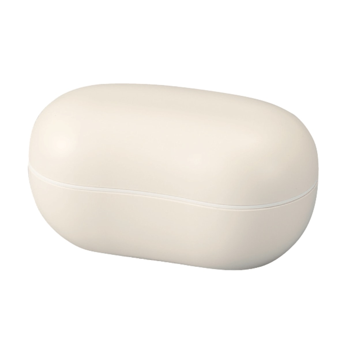 弁当箱 1段 360ml さっと洗えるお弁当箱 ビーンズ （ お弁当箱 ランチボックス 食洗機対応 レンジ対応 ドーム蓋 女子 大人 日本製 食洗機OK レンジOK お弁当 弁当 一段 ランチバンド付き ドーム型 女性 おしゃれ ） 【ホワイト】