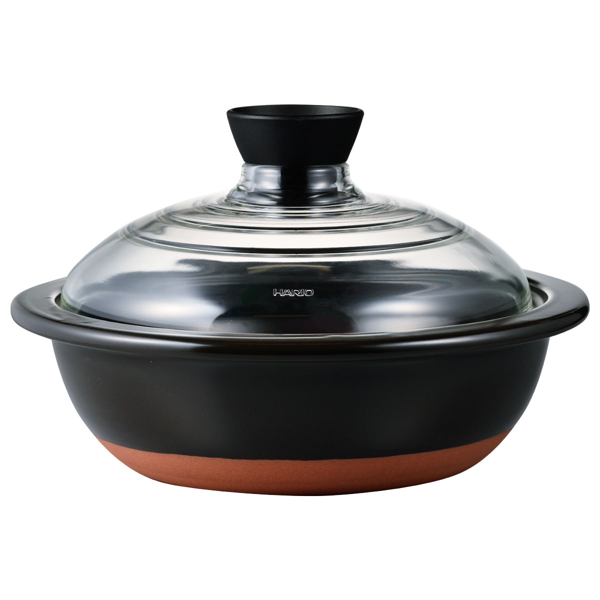 ハリオ フタがガラスの土鍋 9号 ガス火専用 ガラス蓋付き 電子レンジ対応 日本製 （ HARIO ガス火対応 電子レンジ可 オーブン可 萬古焼 ガラス蓋 4人用 5人用 直火土鍋 両手鍋 卓上鍋 季節鍋 ）