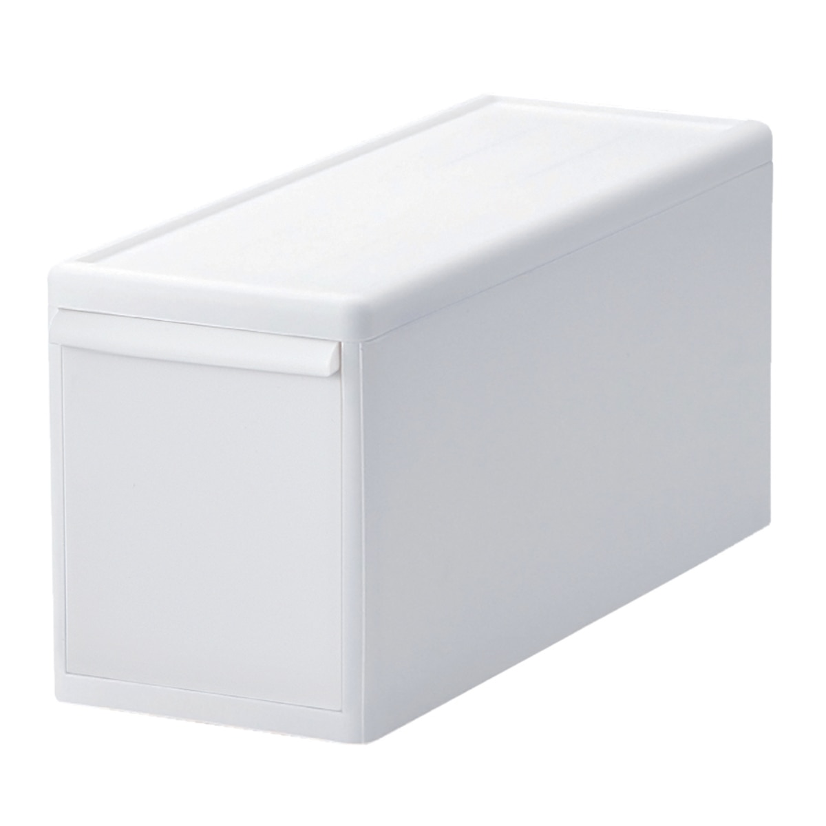 収納ケース スリム M 幅17×奥行46.5×高さ21.5 （ MOS 収納ボックス プラスチック 引き出し 収納 隙間収納 日本製 クローゼット収納 スタッキング ジョイント 押入れ収納 キッチン 洗面所 おもちゃ 衣類 白 ベージュ ） 【オールホワイト】