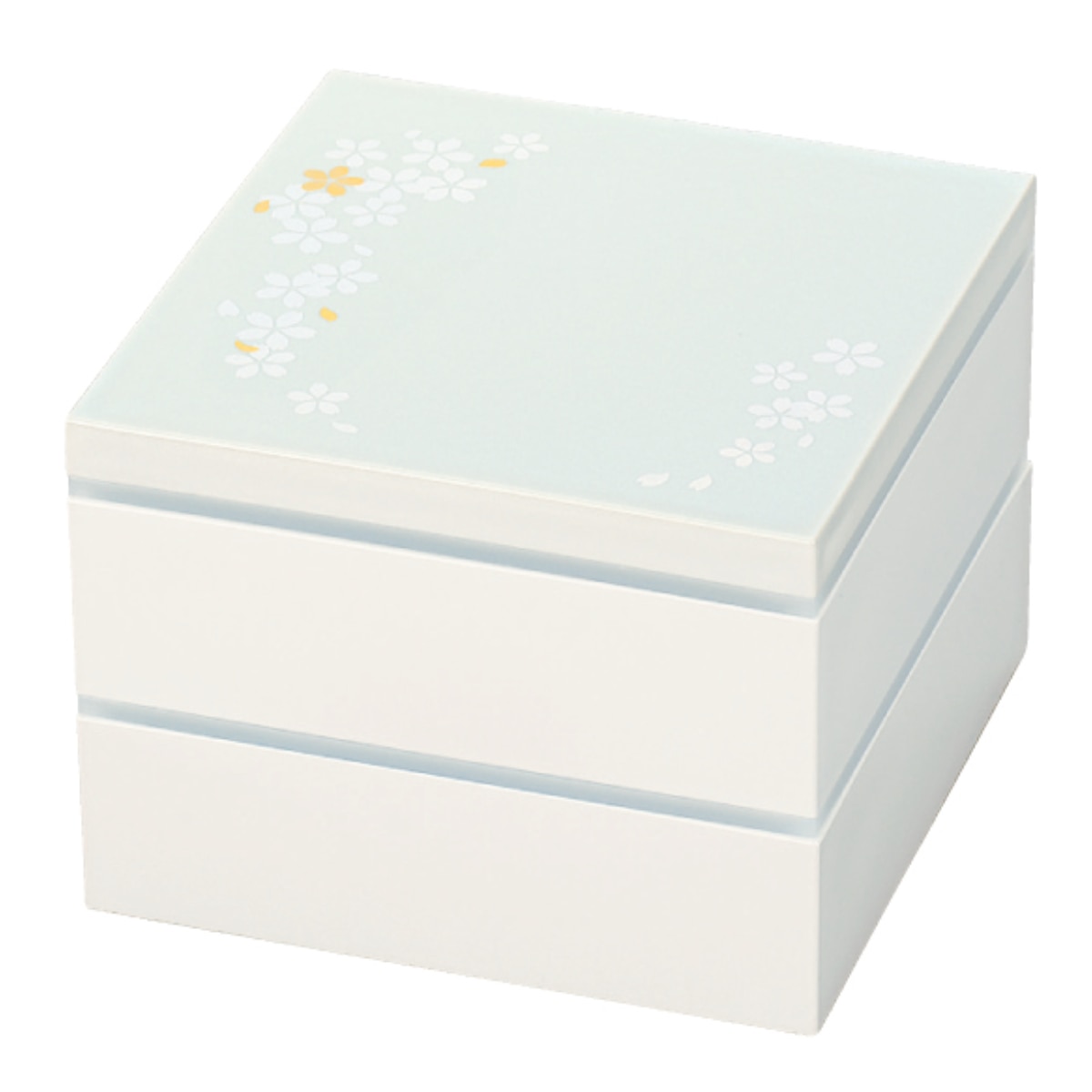 お重 2段 15.0角二段重 桜 （ 重箱 二段重 弁当箱 15cm 1400ml 1～2人用 2人 二段 日本製 おしゃれ お重箱 御重 2段重 行楽弁当箱 お正月 運動会 おせち料理 花 さくら 内蓋付き ）