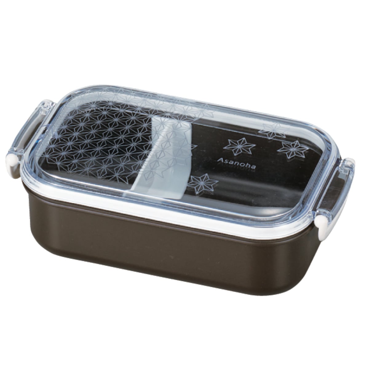 弁当箱 1段 470ml フレッド長角ランチ 麻の葉 （ お弁当箱 一段 食洗機対応 レンジ対応 ランチボックス 1段弁当箱 日本製 和風 お弁当 食洗機 レンジ 対応 2点ロック 弁当 食洗機OK レンジOK 仕切り付き ）