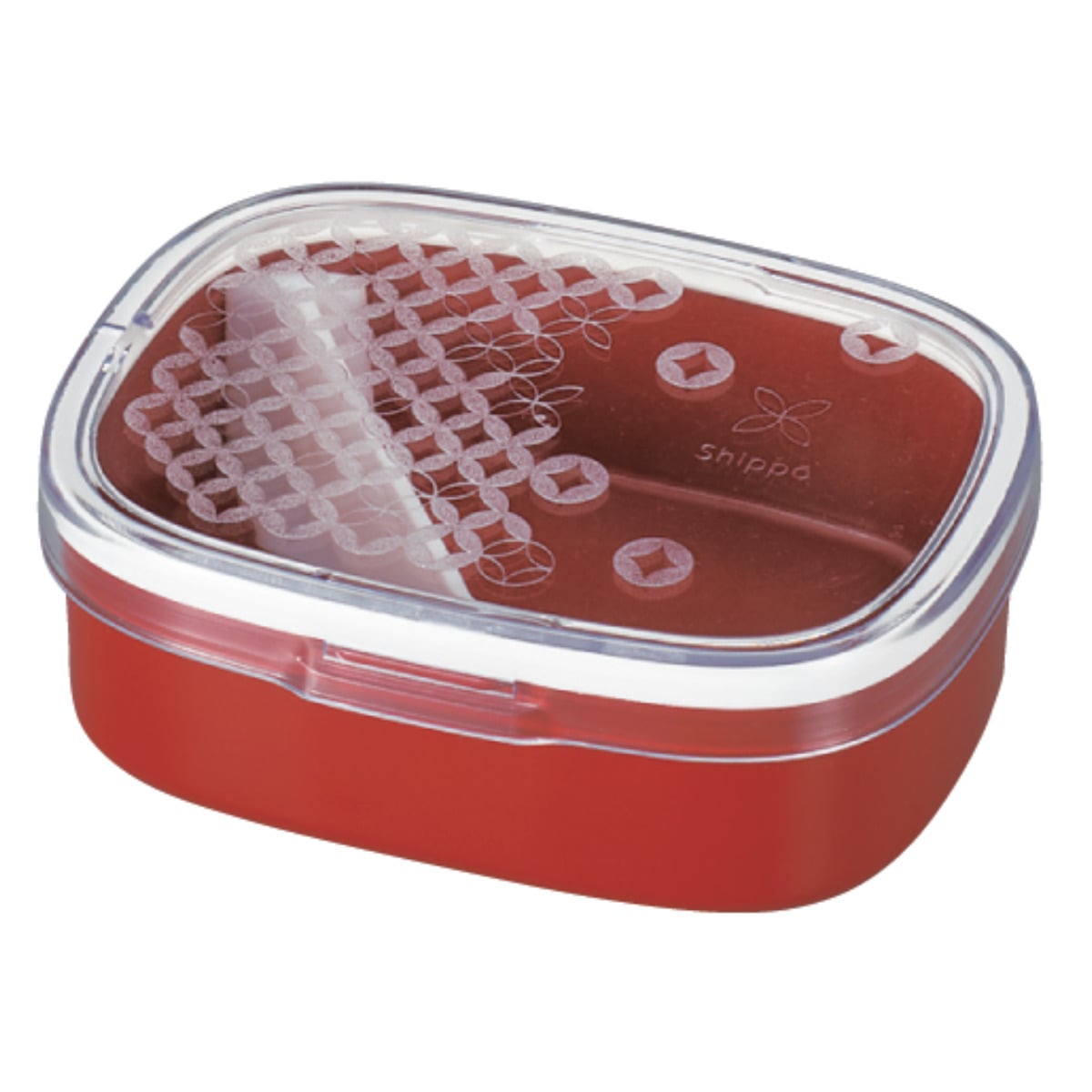 弁当箱 1段 400ml ワンタッチランチ 七宝 （ お弁当箱 一段 食洗機対応 レンジ対応 ランチボックス 1段弁当箱 日本製 和風 お弁当 食洗機 レンジ 対応 ワンタッチ 弁当 食洗機OK レンジOK 仕切り付き ）