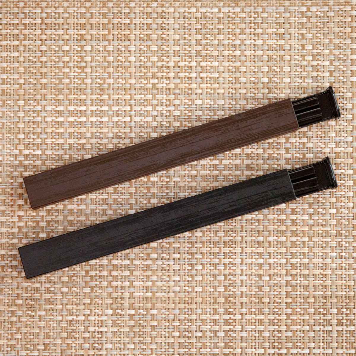 箸箱セット スクエア箸箱セット 21.0cm （ 箸＆箸箱セット スライド式 天然木 木製箸 お弁当用 日本製 弁当用箸 ランチグッズ おはし お箸 ケース付 箸 箸箱 セット 木目風 ） 【茶木目】