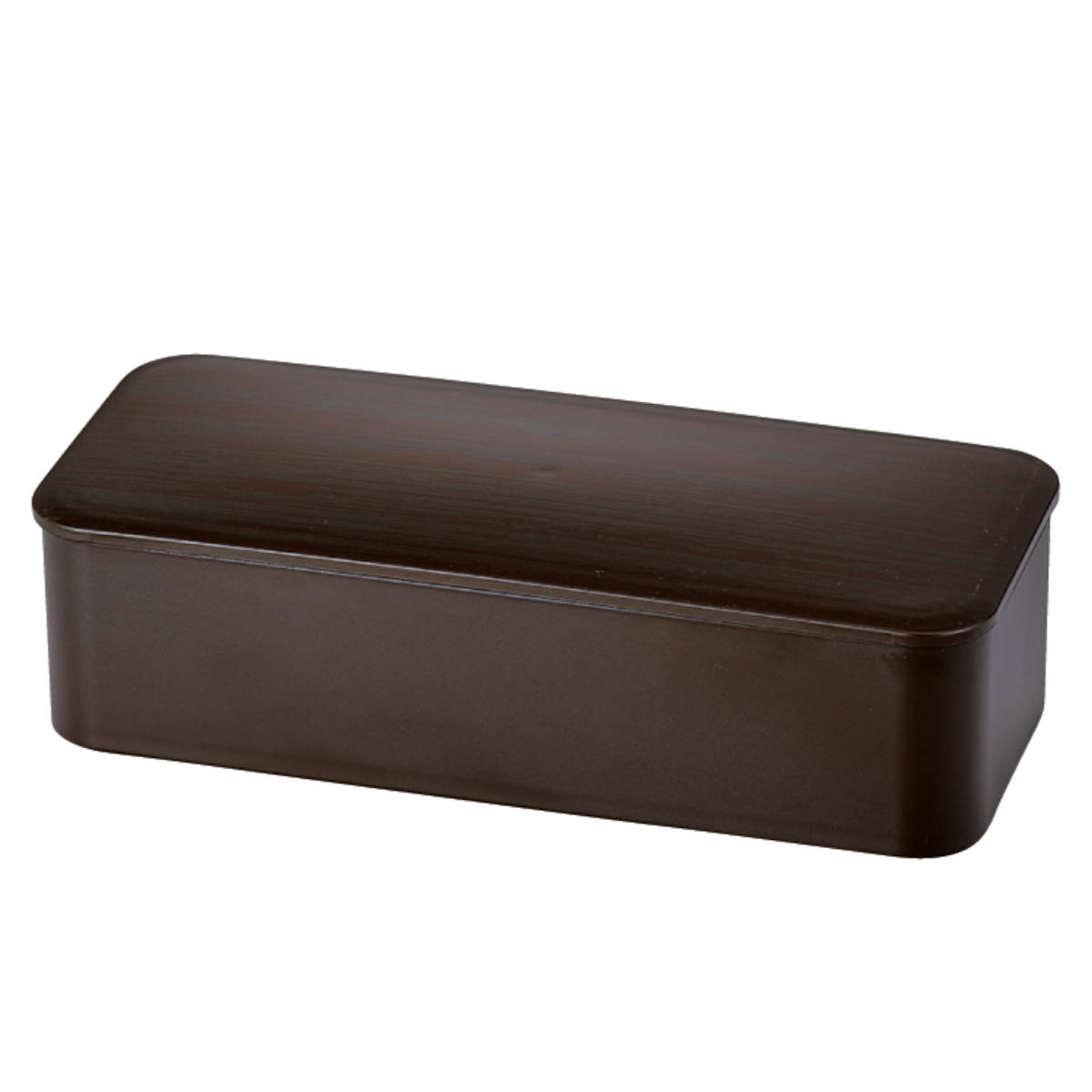 弁当箱 1段 550ml スリム一段ランチ （ お弁当箱 ランチボックス 一段 レンジ対応 食洗機対応 スリム 日本製 レンジOK 食洗機OK お弁当 弁当 角型 角型弁当 仕切り付き 大人 ） 【茶木目】