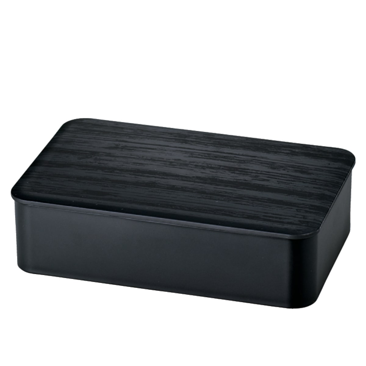 弁当箱 800ml 一段ランチ （ お弁当箱 ランチボックス 一段 レンジ対応 食洗機対応 日本製 レンジOK 食洗機OK お弁当 弁当 角型 角型弁当 仕切り付き 大人 ） 【黒木目】