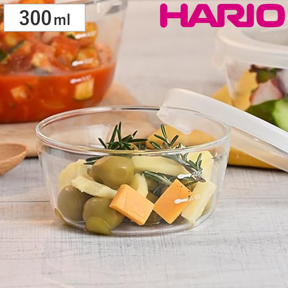 ハリオ 保存容器 300ml 耐熱ガラス製保存容器 丸 （ HARIO 耐熱ガラス ガラス 電子レンジ対応 食洗機対応 冷蔵 日本製 丸型 耐熱容器 保存 容器 食品保存 ガラス容器 キャニスター ガラス保存容器 クリア 透明 ）