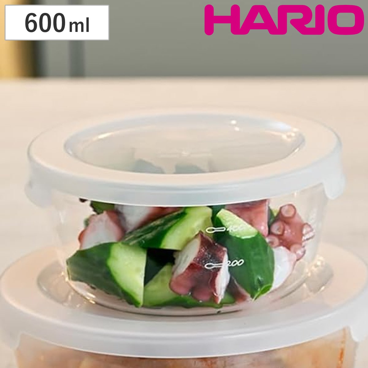 ハリオ 保存容器 600ml 耐熱ガラス製保存容器 丸 （ HARIO 耐熱ガラス ガラス 電子レンジ対応 食洗機対応 冷蔵 日本製 丸型 耐熱容器 保存 容器 食品保存 ガラス容器 キャニスター ガラス保存容器 クリア 透明 ）