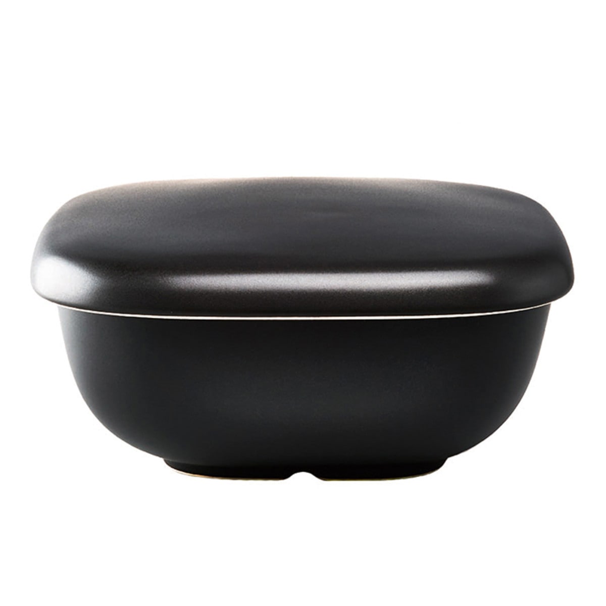 ハリオ おひつ 2合 ご飯釜のおひつ （ HARIO 陶器 電子レンジ対応 日本製 保存容器 おひつごはん 保存 お櫃 耐熱陶器 萬古焼 丼ぶり 角型 黒 ご飯 白米 調湿 めしびつ 食品保存容器 作り置き ）