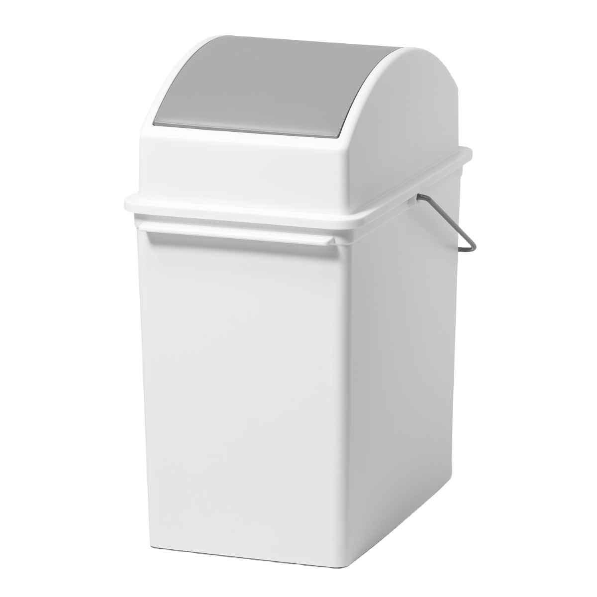 ゴミ箱 17L スイングオープン ふた付き スリム ベーシックダスト （ ごみ箱 17リットル スイング スタッキング 分別 シンプル コンパクト 積み重ね OK 袋止め 持ち運び リビング キッチン 小さい ） 【ホワイト】
