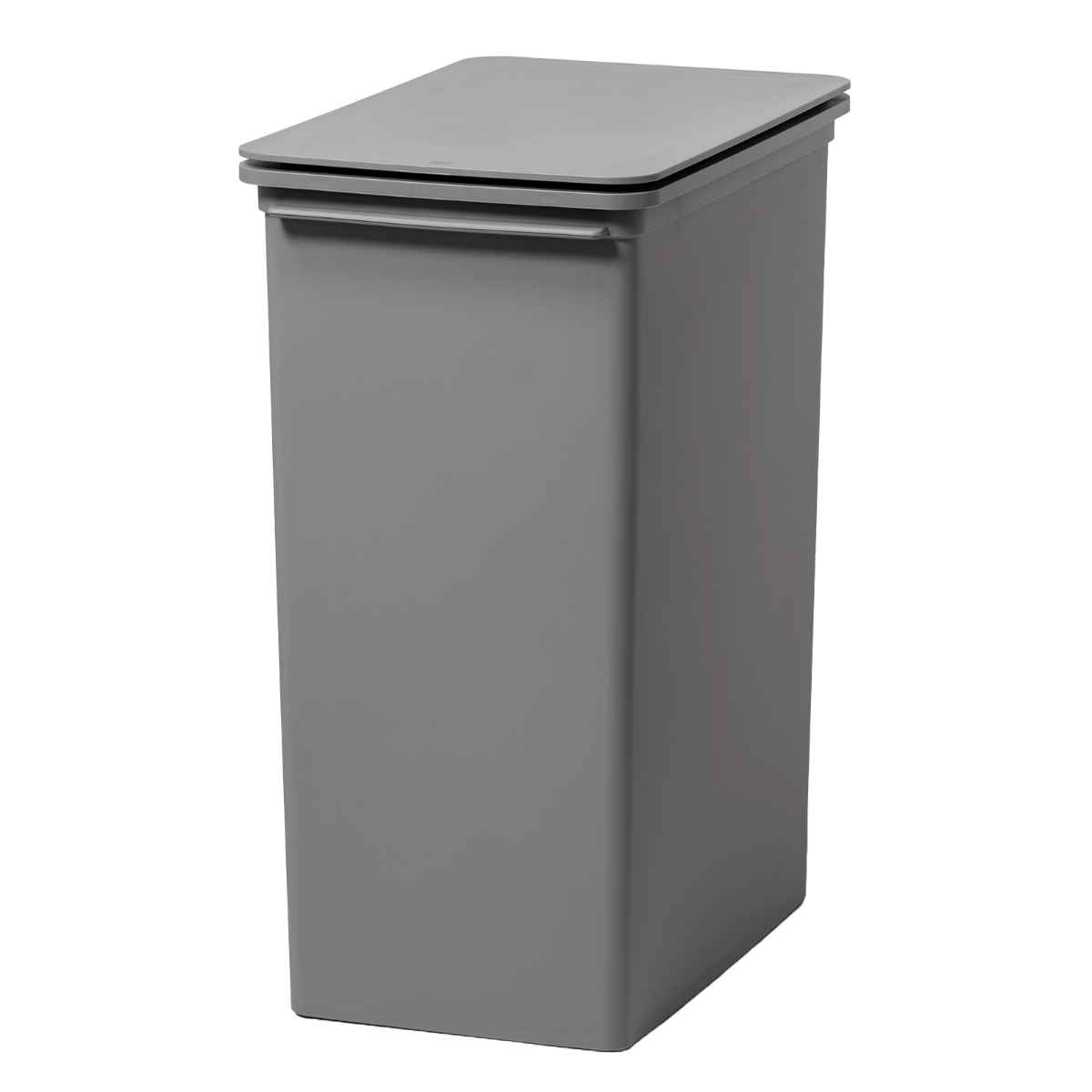 ゴミ箱 25L プッシュオープン ふた付き スリム ベーシックダスト （ ごみ箱 25リットル ワンタッチ プッシュ式 スタッキング 分別 シンプル 積み重ね OK 袋止め キッチン リビング オフィス ペット ） 【グレー】