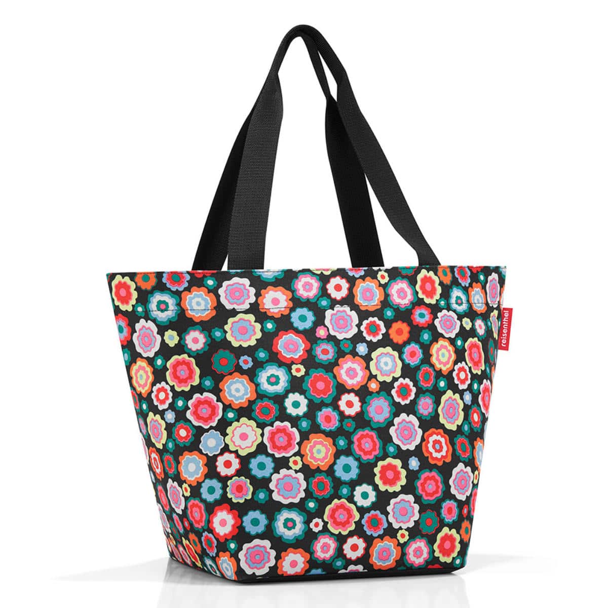 ショッピングバッグ ライゼンタール SHOPPER M HAPPY FLOWERS （ reisenthel トートバッグ エコバッグ バッグ 肩掛け レディース かばん 鞄 カバン 手提げ 花柄 マチ広 ファスナー式 ポケット付き おしゃれ ）