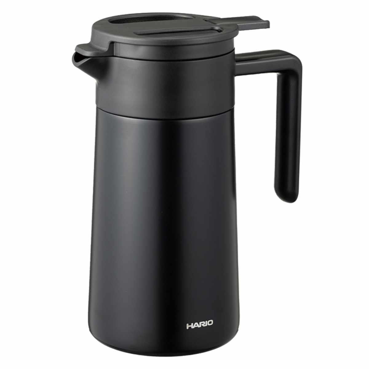 ハリオ ポット 600ml 魔法瓶 保温 保冷 真空二重構造 ステンレス （ ステンレスポット 卓上ポット ステンレス製 保温ポット 保冷ポット 卓上 ドリップ 広口 コーヒー 珈琲 シンプル おしゃれ オフィス デスクワーク ） 【ブラック】