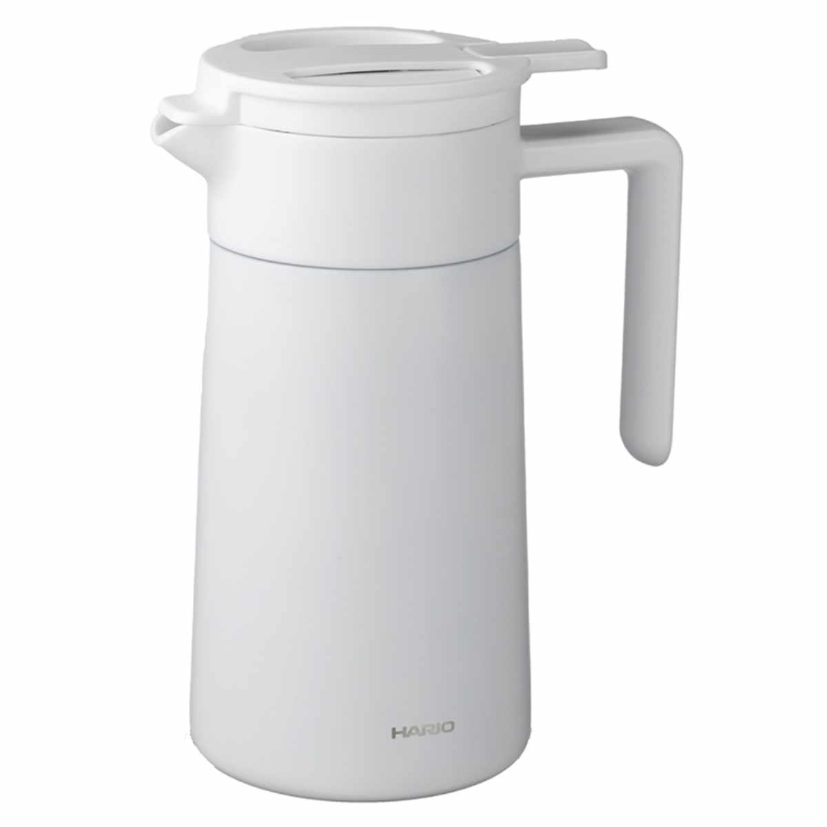 ハリオ ポット 600ml 魔法瓶 保温 保冷 真空二重構造 ステンレス （ ステンレスポット 卓上ポット ステンレス製 保温ポット 保冷ポット 卓上 ドリップ 広口 コーヒー 珈琲 シンプル おしゃれ オフィス デスクワーク ） 【ホワイト】