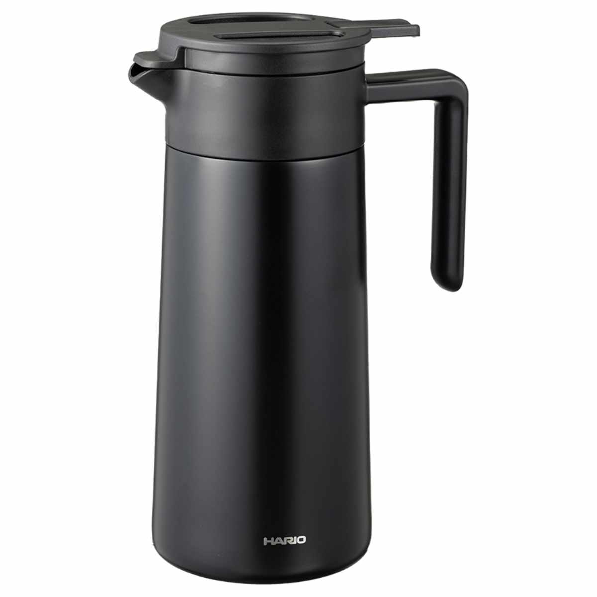 ハリオ ポット 800ml 魔法瓶 保温 保冷 真空二重構造 ステンレス （ ステンレスポット 卓上ポット ステンレス製 保温ポット 保冷ポット 卓上 ドリップ 広口 コーヒー 珈琲 シンプル おしゃれ オフィス デスクワーク ） 【ブラック】