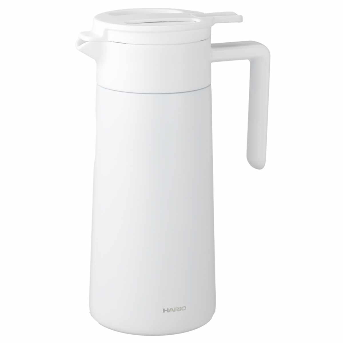 ハリオ ポット 800ml 魔法瓶 保温 保冷 真空二重構造 ステンレス （ ステンレスポット 卓上ポット ステンレス製 保温ポット 保冷ポット 卓上 ドリップ 広口 コーヒー 珈琲 シンプル おしゃれ オフィス デスクワーク ） 【ホワイト】