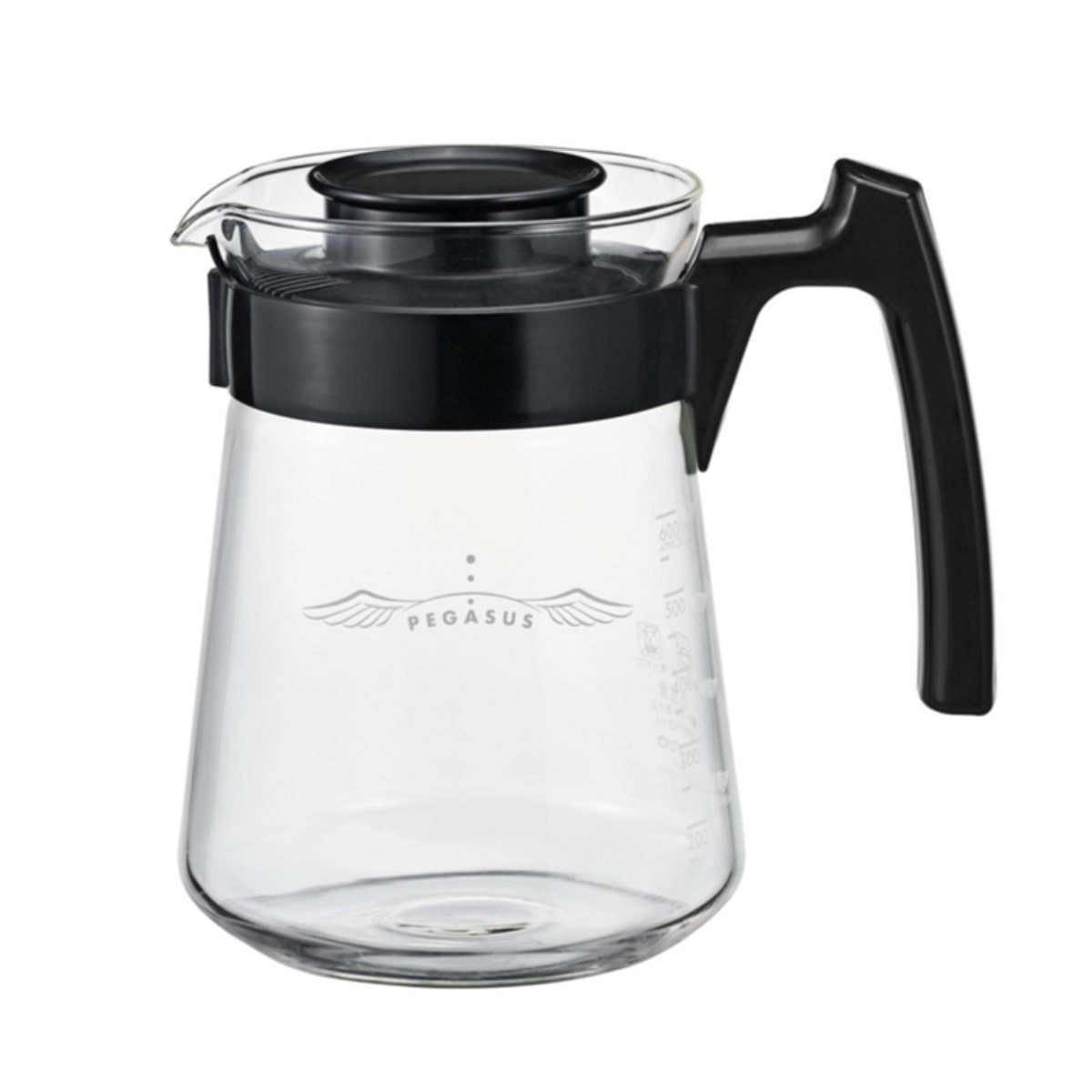 ハリオ コーヒーサーバー 600ml 2～5杯用 ペガサス 耐熱ガラス （ HARIO 食洗機対応 電子レンジ対応 ガラス コーヒーポット コーヒーカラフェ 熱湯 耐熱 ハンドル付き コーヒー 珈琲 紅茶 お茶 ティータイム おしゃれ ）