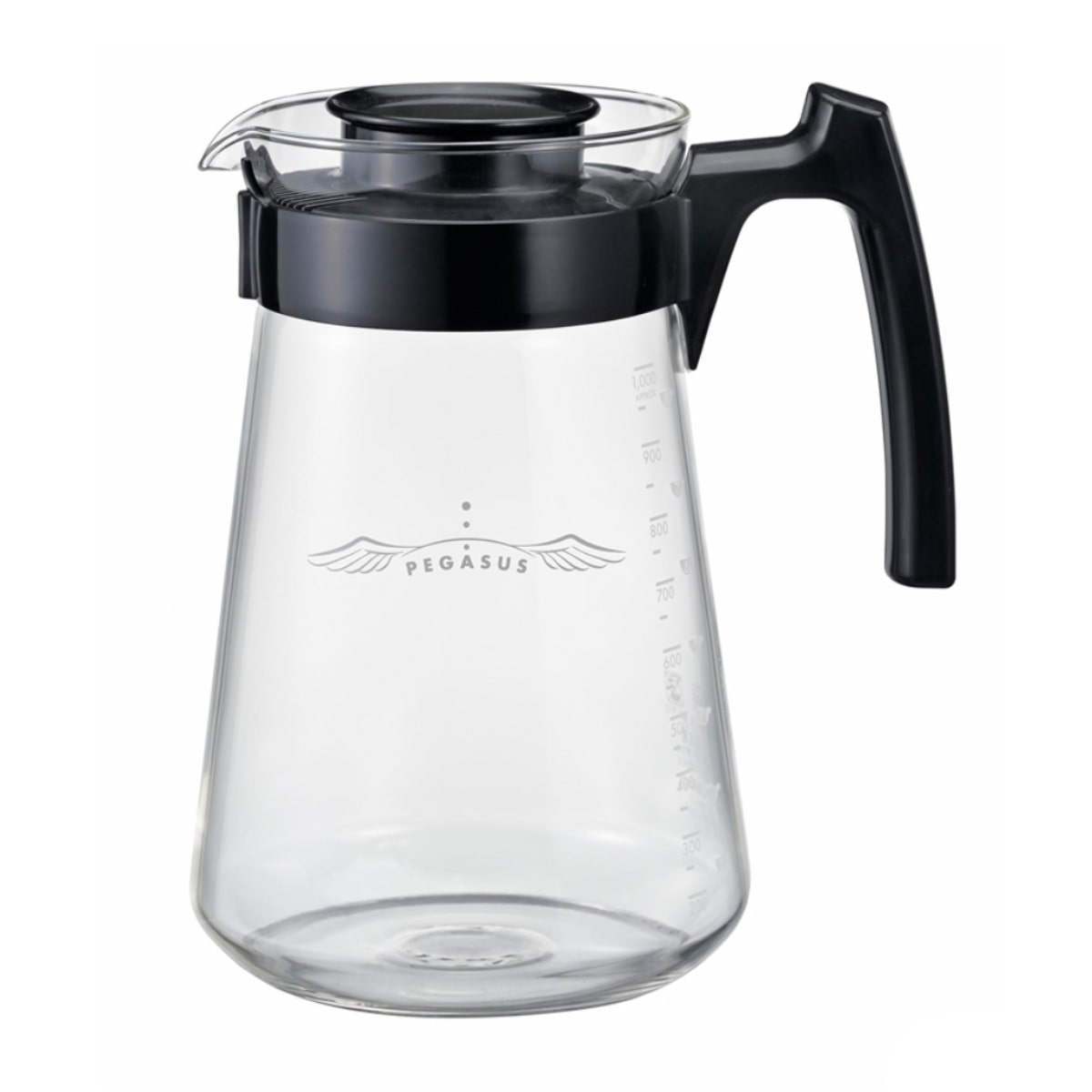 ハリオ コーヒーサーバー 1L 2～8杯用 ペガサス 耐熱ガラス （ HARIO 食洗機対応 電子レンジ対応 ガラス コーヒーポット コーヒーカラフェ 熱湯 耐熱 ハンドル付き コーヒー 珈琲 紅茶 お茶 ティータイム おしゃれ ）