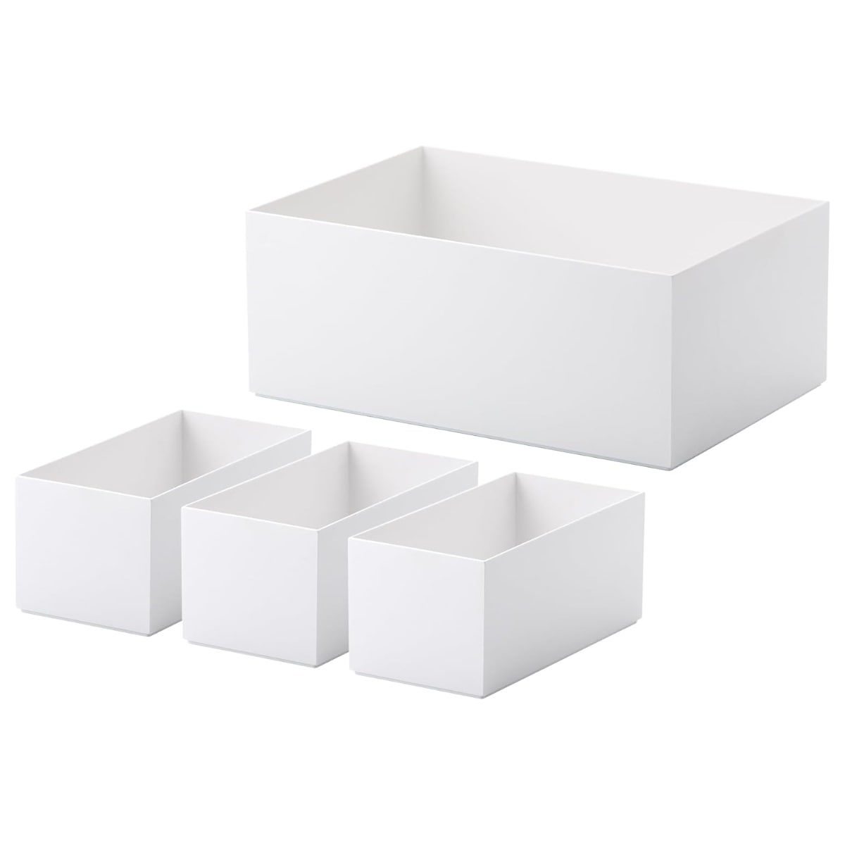 収納ケース タイディアップボックス 深型 4点セット （ 収納ボックス 小物入れ 収納 オープンシェルフ オープンラック インナーボックス 文房具 キッチン ランドリー 小物 小物収納 小物ケース 整理整頓 仕分け 棚 ） 【ホワイト】
