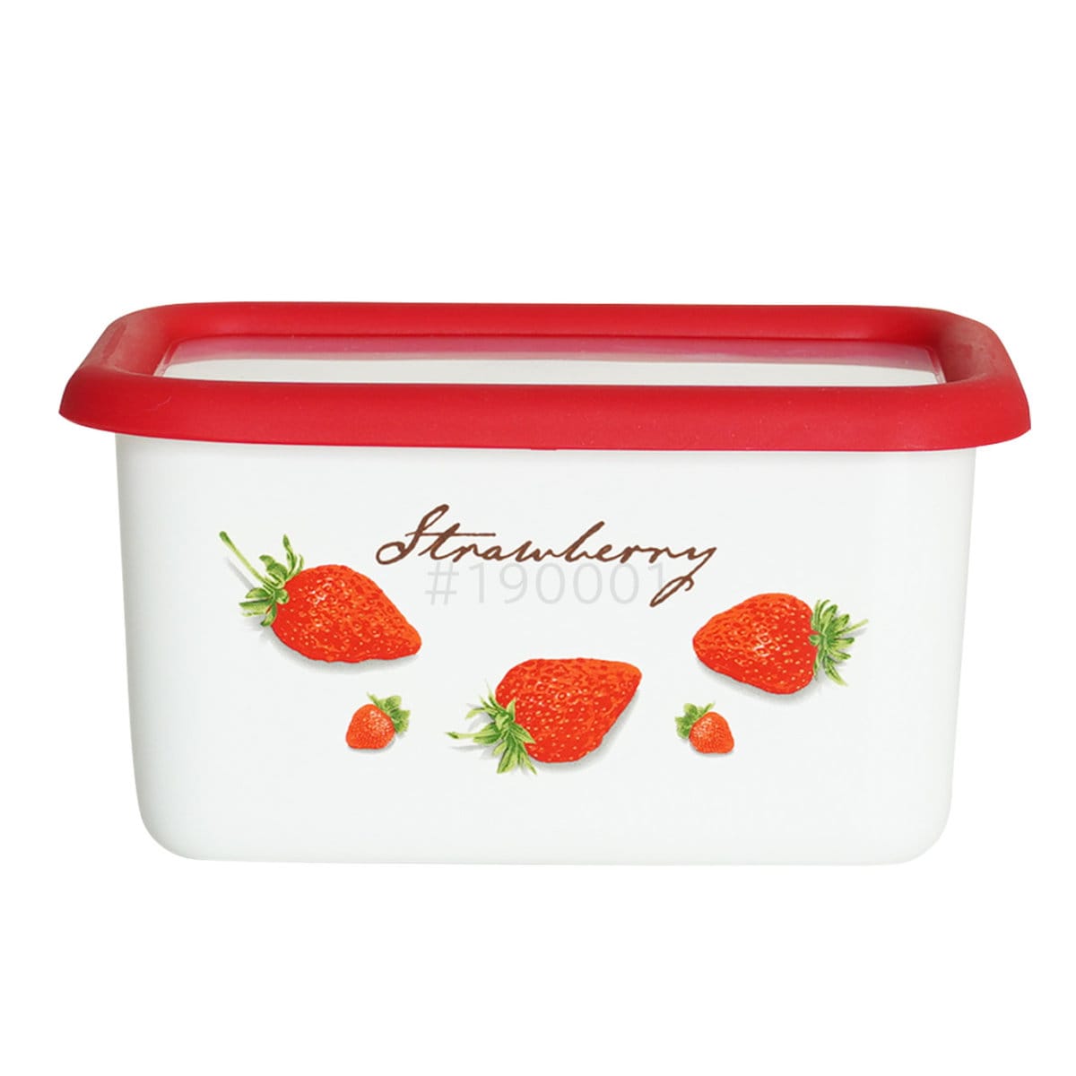 保存容器 700ml ストロベリーシリーズ 深型角容器 S Honey Ware （ 富士ホーロー 密閉 琺瑯 ホーロー オーブン対応 ガス対応 琺瑯容器 深型 角型 ほうろう ストッカー 食品保存 蓋付き おしゃれ かわいい ）