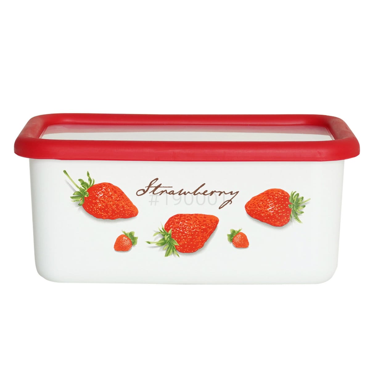 保存容器 1.1L ストロベリーシリーズ 深型角容器 M Honey Ware （ 富士ホーロー 密閉 琺瑯 ホーロー オーブン対応 ガス対応 琺瑯容器 深型 角型 ほうろう ストッカー 食品保存 蓋付き おしゃれ かわいい 1100ml ）